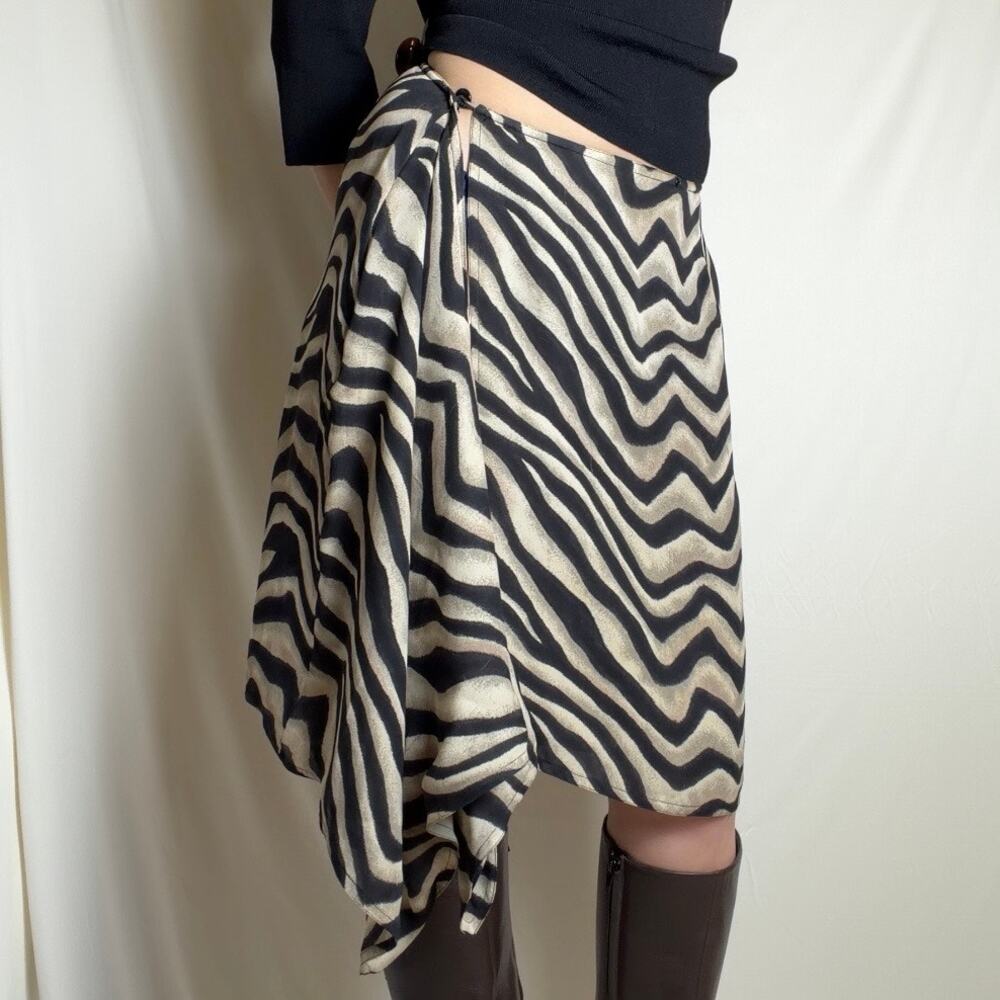Lauren by Ralph Lauren 100% Silk Animal Print Skirt